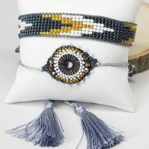 NEW Miyuki Beads Evil Eye Handmade 2 pcs Set